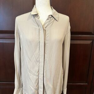 Vince Silk Long Sleeve Blouse